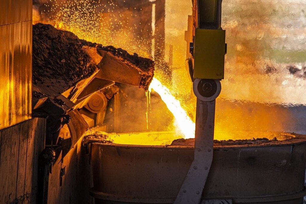 A steel production factory.