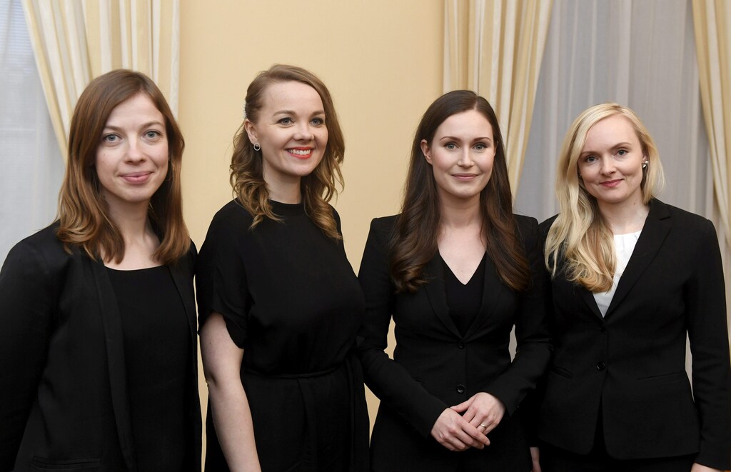Finland's Prime Minister Sanna Marin, Minister of Education Li Andersson, Minister of Finance Katri Kulmuni and Minister of Interior Maria Ohisalo pose after the first meeting of the new government in Helsinki, Finland December 10, 2019. Lehtikuva/Vesa Moilanen via REUTERS ATTENTION EDITORS - THIS IMAGE WAS PROVIDED BY A THIRD PARTY. NO THIRD PARTY SALES. NOT FOR USE BY REUTERS THIRD PARTY DISTRIBUTORS. FINLAND OUT. NO COMMERCIAL OR EDITORIAL SALES IN FINLAND. TPX IMAGES OF THE DAY - RC2ESD9UKQOM