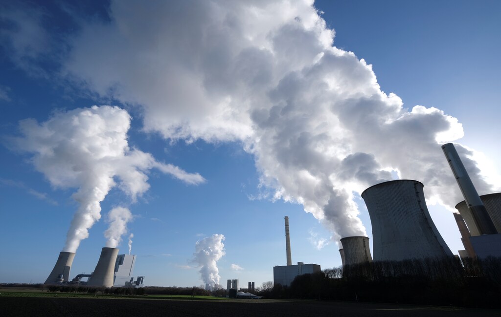 The lignite power plants of "Neurath New", Niederaussem, and "Neurath Old" of German energy supplier and utility RWE are pictured in Neurath, north-west of Cologne, Germany, February 5, 2020.