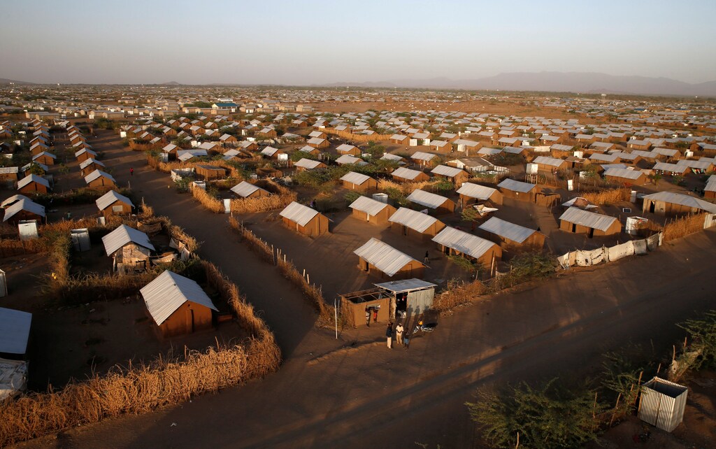 An aerial view shows recently constructed houses at the Kakuma refugee camp in Turkana county, northwest of Nairobi, Kenya, January 31, 2018