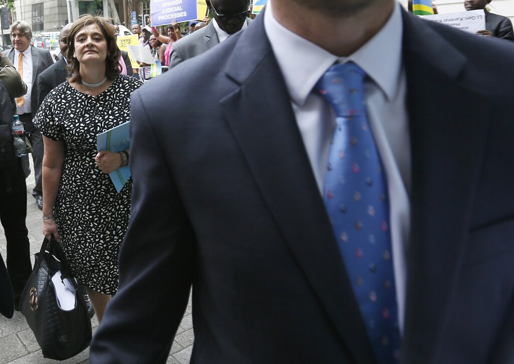 Cherie Blair, wife of former British Prime Minister Tony Blair arrives at Westminster Magistrates Court to attend a hearing for Rwanda's intelligence chief Karenzi Karake in London, Britain June 25, 2015. British police arrested Rwandan intelligence chief Karenzi Karake at the request of Spain, where he is wanted in connection with war crimes. Karake, director general of the African country's National Intelligence and Security Services, was arrested at London Heathrow Airport on Saturday, British police said on Monday. REUTERS/Stefan Wermuth - RTR4YWQD