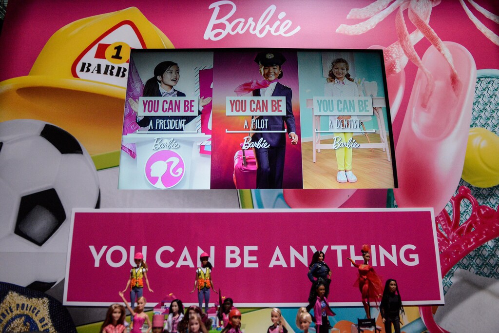 Mattel's Barbie doll is seen on display at the 114th North American International Toy Fair in New York City, U.S., February 21, 2017. REUTERS/Stephanie Keith - RC152C3B15B0