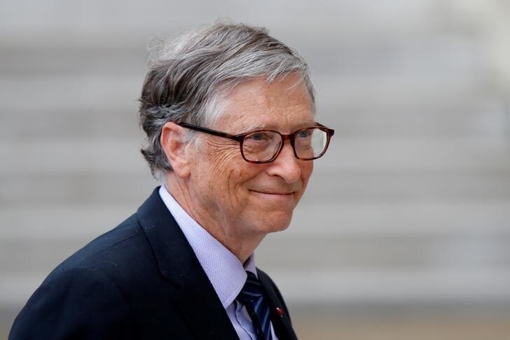Bill Gates, Co-Chair of Bill & Melinda Gates Foundation arrives at the Elysee Palace in Paris, France, April 16, 2018. REUTERS/Charles Platiau