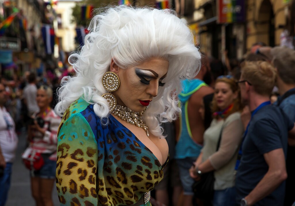 A drag queen walks during the annual race on high heels during World Pride celebrations in the quarter of Chueca in Madrid, Spain, June 29, 2017. REUTERS/Juan Medina -