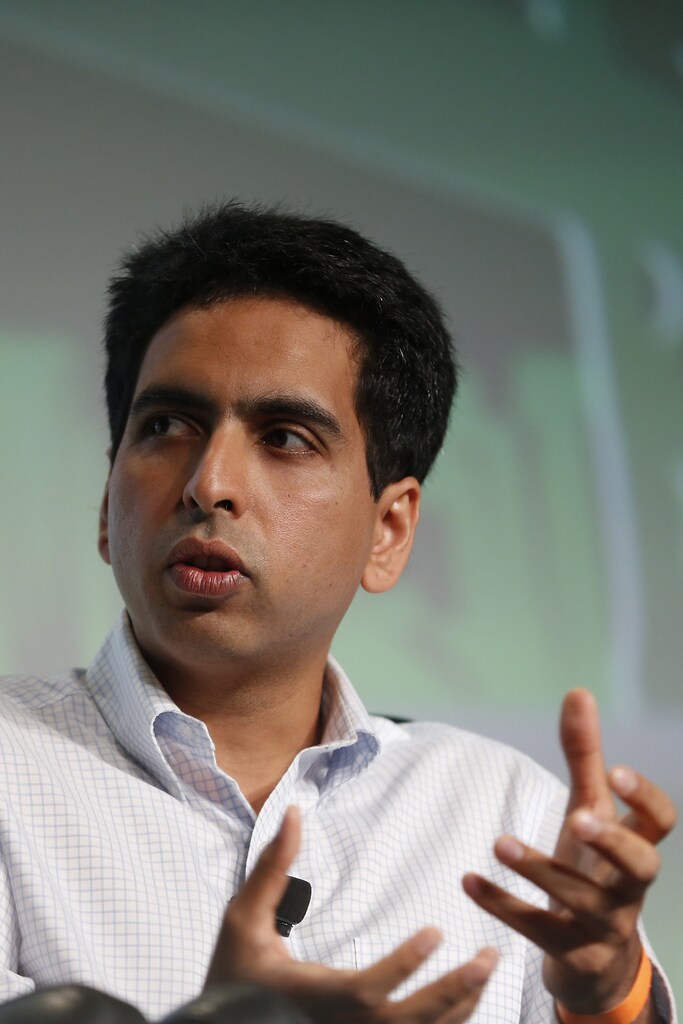 Salman Khan, founder and executive director of Khan Academy, speaks on stage during day one of TechCrunch Disrupt SF 2012 event at the San Francisco Design Center Concourse in San Francisco, California September 10, 2012 REUTERS/Stephen Lam (UNITED STATES - Tags: BUSINESS SCIENCE TECHNOLOGY) - RTR37SG8