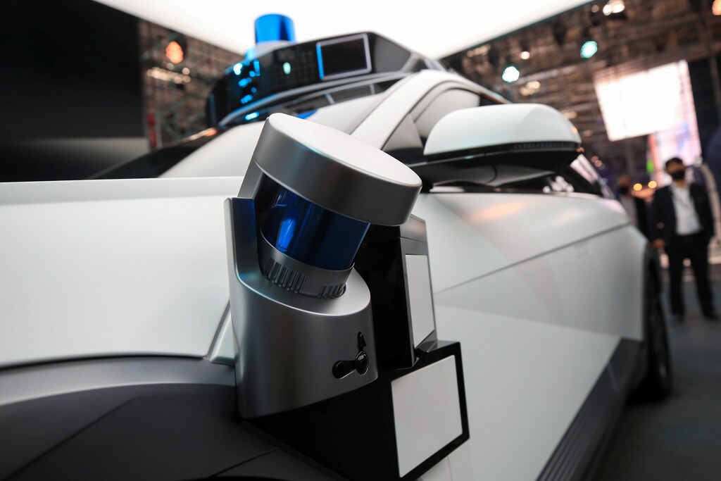 The detail of Hyundai Robotaxi car is seen during a presentation ahead of the Munich Motor Show IAA Mobility 2021 in Munich, Germany.