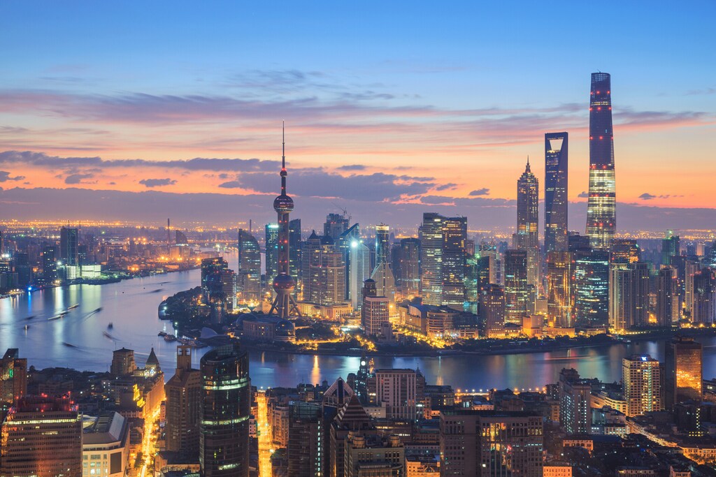 Shanghai Skyline Panoramic: China is shifting from high-speed GDP growth in to a focus on advanced technology and manufacturing.
