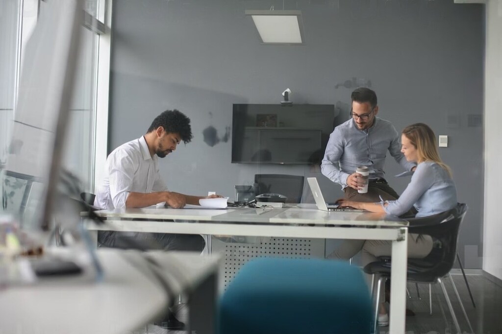 People working in an office