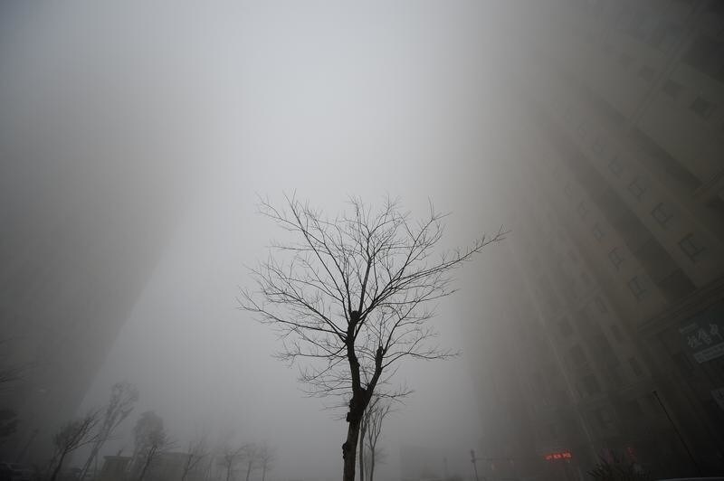 Buildings are seen in heavy smog during a polluted day in Jinan, Shandong province, China, December 20, 2016. REUTERS/Stringer ATTENTION EDITORS - THIS PICTURE WAS PROVIDED BY A THIRD PARTY. EDITORIAL USE ONLY. CHINA OUT. NO COMMERCIAL OR EDITORIAL SALES IN CHINA. - RC1946BC18F0