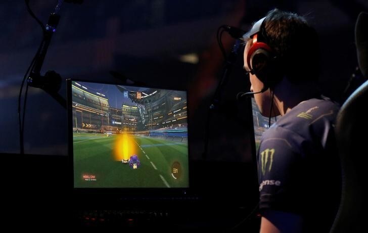 Evil Geniuses' Klassux are seen during their match against Chiefs Esports on day one of the Rocket League Championship Series Finals in London, Britain, June 8, 2018. REUTERS/Tom Jacobs