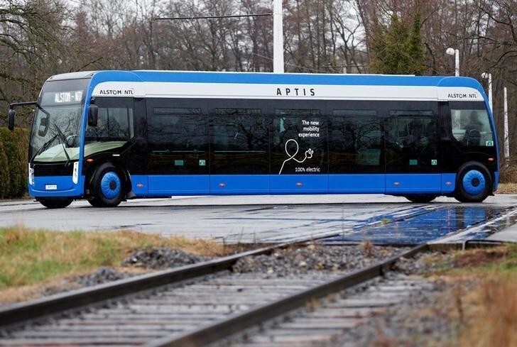 A prototype of the new urban electric bus "Aptis" is presented at the NTL "New Translohr" factory, a subsidiary of French manufacturer Alstom, in Duppigheim near Strasbourg, France, March 9, 2017. REUTERS/Vincent Kessler