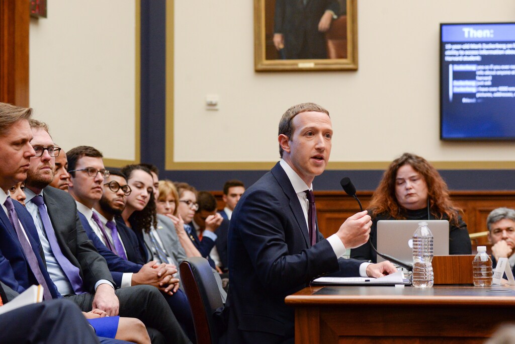 Facebook Chairman and CEO Mark Zuckerberg testifies at a House Financial Services Committee hearing in Washington, U.S., October 23, 2019. REUTERS/Erin Scott - RC17DEC6C4E0
