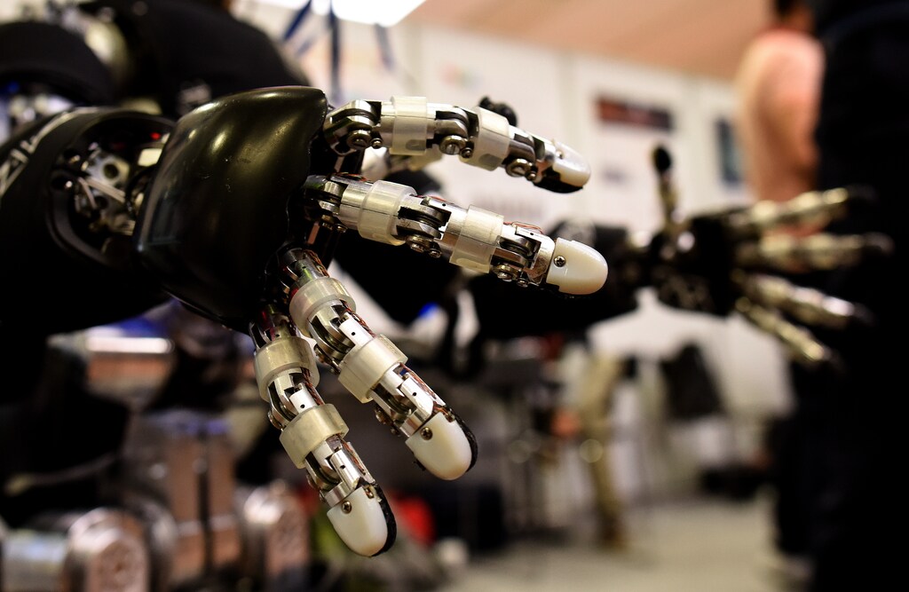 Hands of the iCub robot made by the Italian Institute of Technology are pictured at the scientists congress IROS 2015 in Hamburg, Germany October 2, 2015.