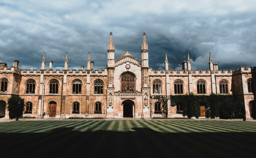The historic ivory building of Corpus Christi College Cambridge. Universities' role in solving global challenges crosses multiple layers.