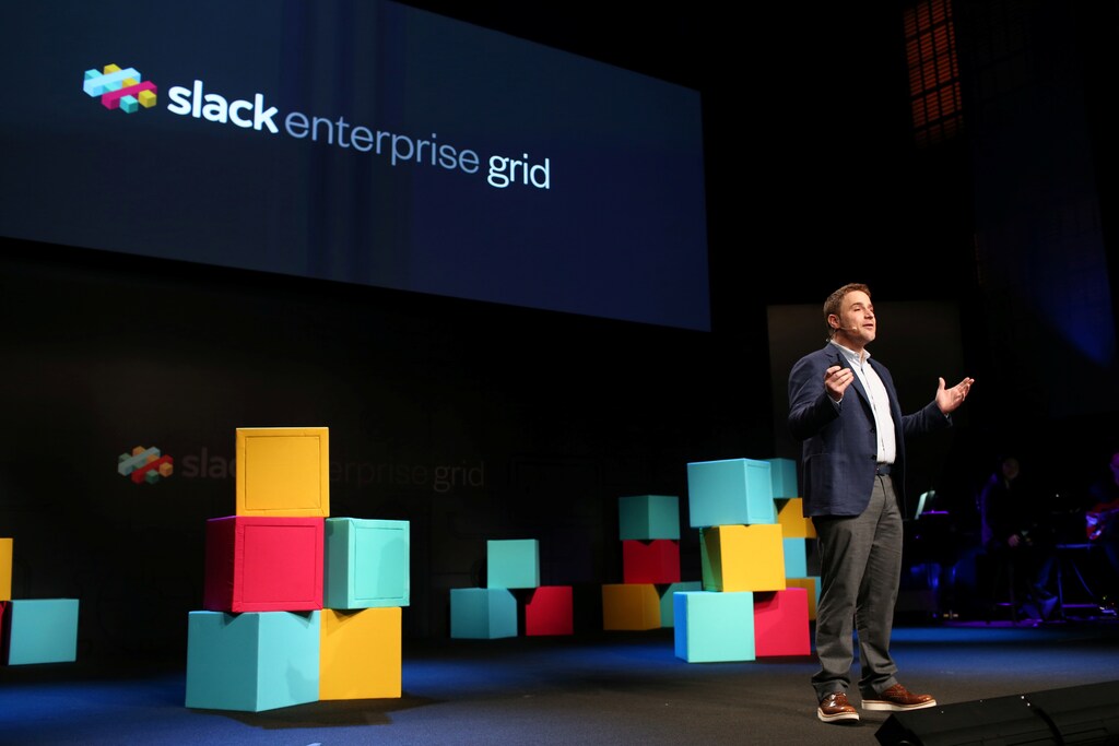 Stewart Butterfield, CEO of Slack, talks during the business messaging company's event in San Francisco, California January 31, 2017. REUTERS/Beck Diefenbach - RTX2Z27R