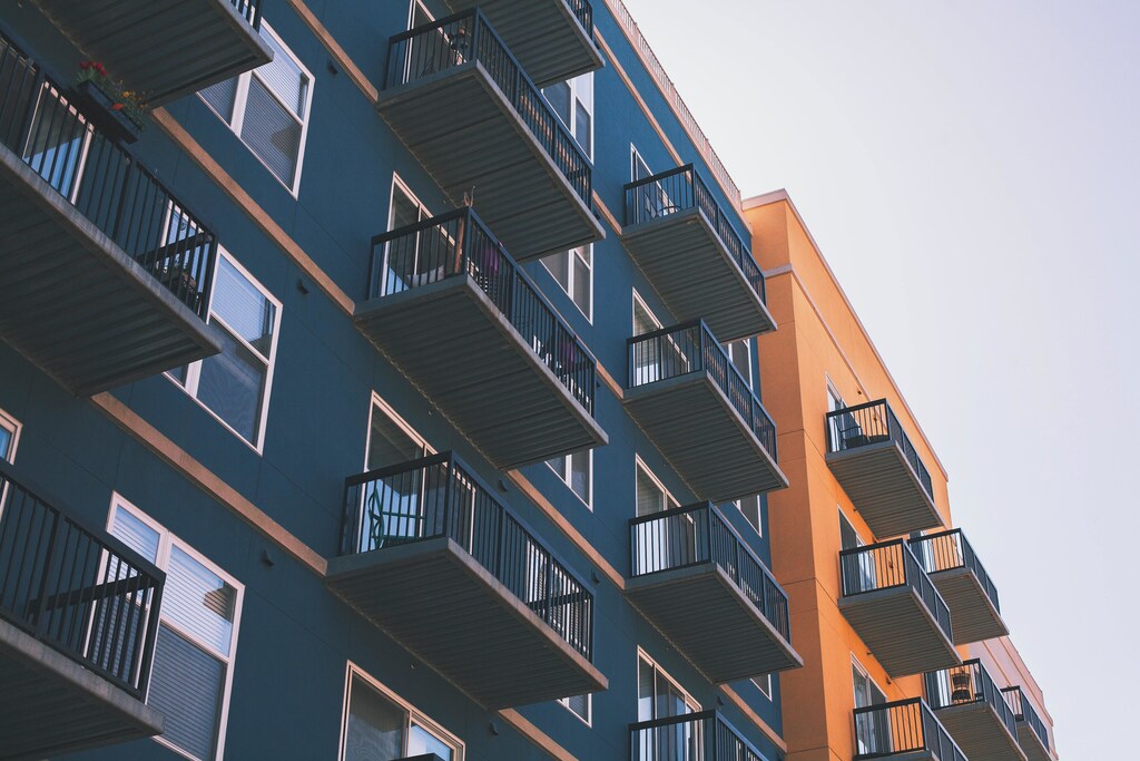 Apartments with balconies.