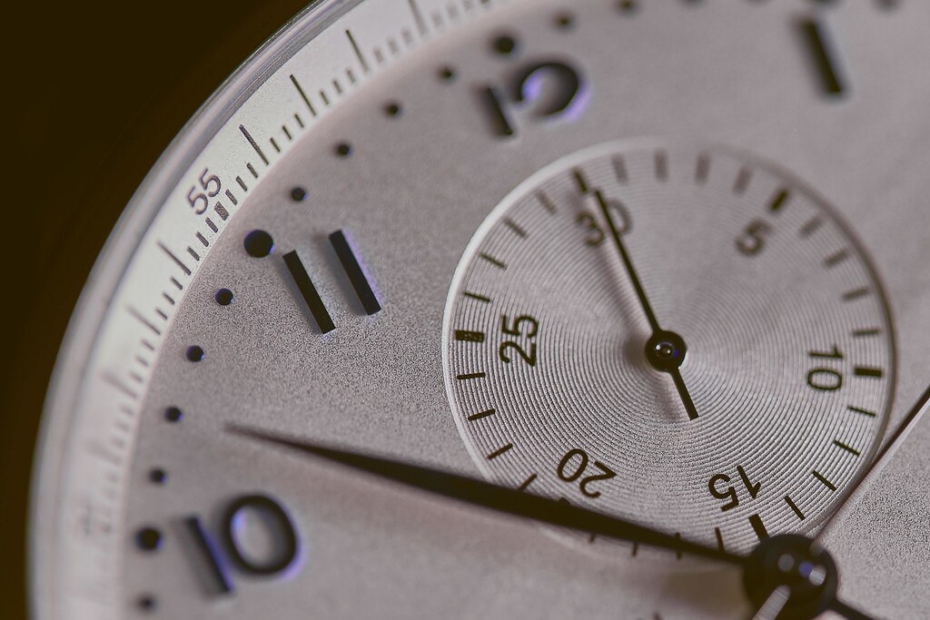 a close up picture of a stopwatch displaying the second hand