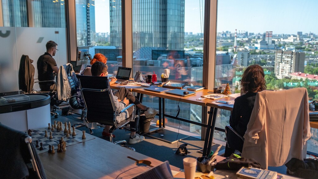 People working in an office