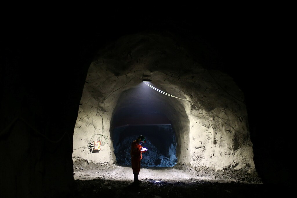 A miner inside El Teniente copper mine, Chile.