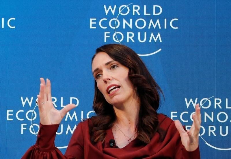 New Zealand's Prime Minister Jacinda Ardern gestures as she attends the World Economic Forum (WEF) annual meeting in Davos, Switzerland, January 23, 2019. REUTERS/Arnd Wiegmann - RC165E30D340