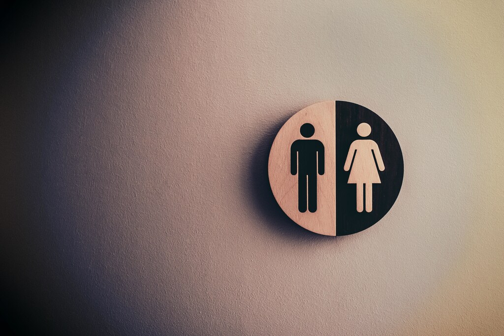 A male and female toilet sign. The smart toilet seat is just one of a multitude of digital health innovations attracting record levels of investment.
