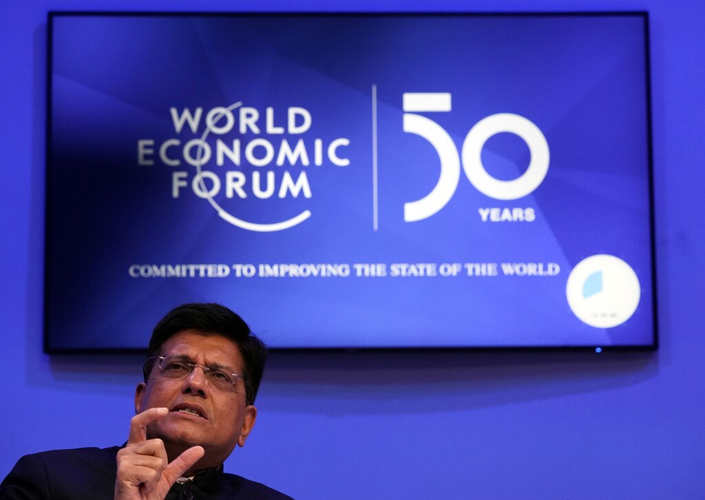 Piyush Goyal, India's Minister of Railways and Minister of Commerce and Industry, attends a session at the 50th World Economic Forum (WEF) annual meeting in Davos, Switzerland, January 21, 2020.