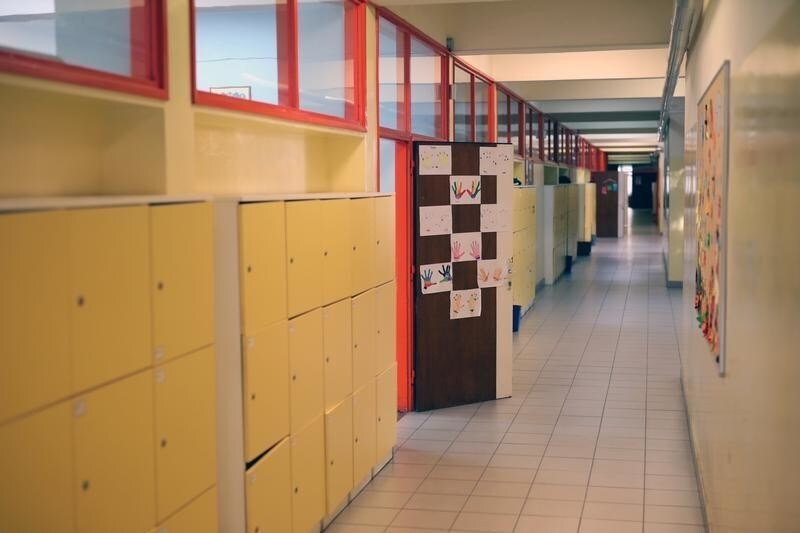 Empty hallway is seen in school during the teachers strike in Zagreb, Croatia, November 6,2019. REUTERS/Antonio Bronic - RC2N5D9E37JH