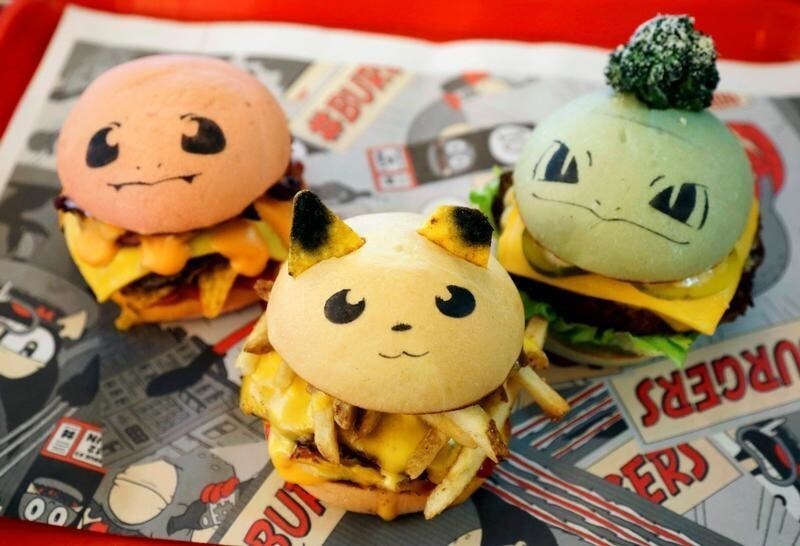 Pokeburgs, hamburgers in the form of Pokemon characters, are seen at Down N' Out Burger restaurant in Sydney, Australia, August 26, 2016. The restaurant sells a limited number of Pokeburgs per day, with the names (L-R) Chugmander, Peakachu and Bulboozaur, capitalizing on fans' appetite for Pokemon Go, the location-based augmented reality game. REUTERS/Jason Reed TPX IMAGES OF THE DAY - S1BETXPJZYAB