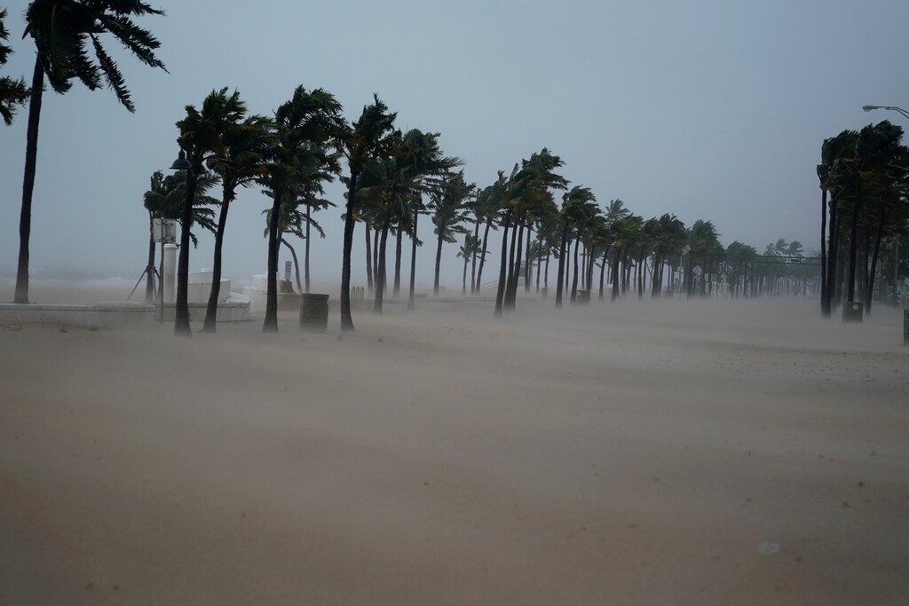 Sand covers Ft Lauderdale Beach Blvd. after Hurricane Irma blew though Ft. Lauderdale, Florida, U.S., September 10, 2017. REUTERS/Carlo Allegri - RC177D32ADD0