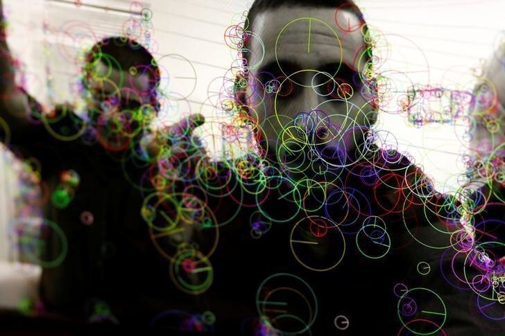 An image of Israeli soldiers is seen on a computer screen with colourful markings of a face recognition programming script, during a cyber security training course, called a Hackathon, at iNT Institute of Technology and Innovation, at a high-tech park in Beersheba, southern Israel August 28, 2017. Picture taken August 28, 2017. REUTERS/Amir Cohen