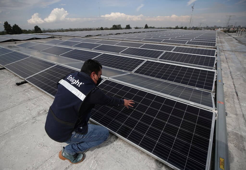 Solar panels in Mexico state, Mexico.