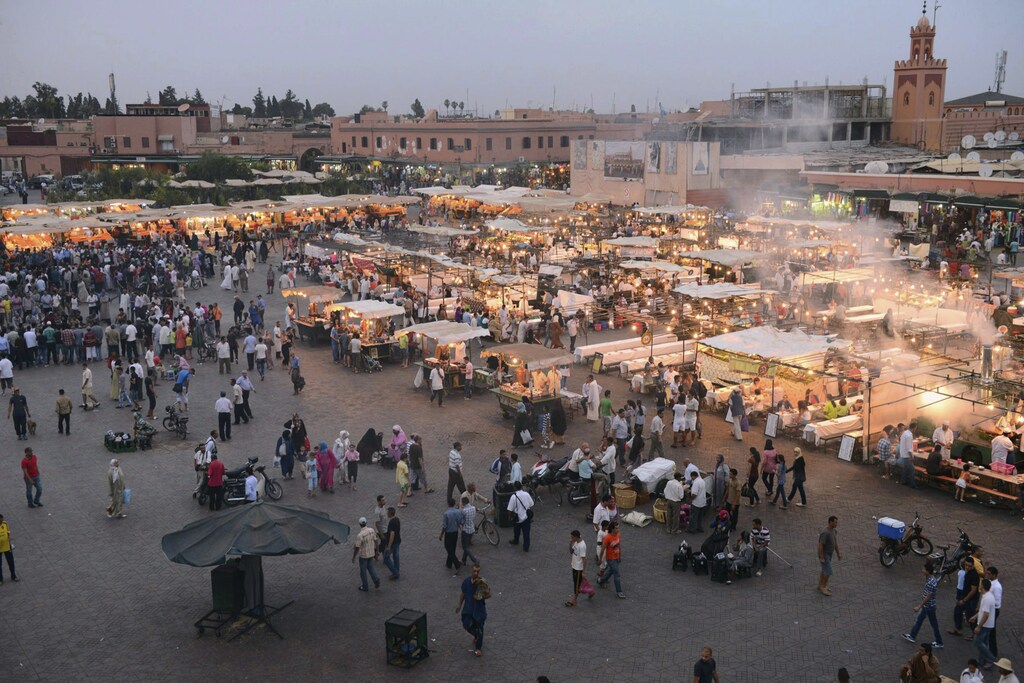 A general view of Marrakesh's famous Jemma el-Fnaa square.