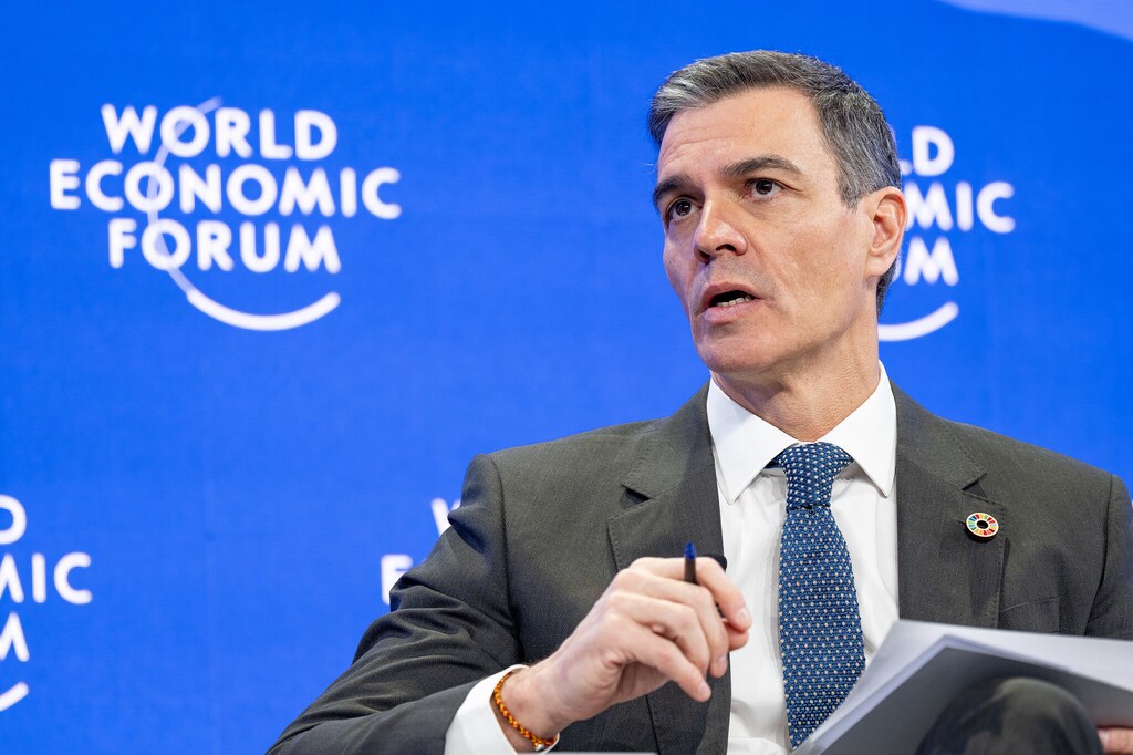 Spanish PM Pedro Sánchez tells Davos that the rise of social media platforms has led to a concentration of power and wealth being in the hands of a few.
