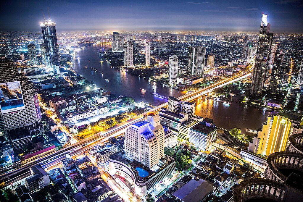 The skyline of Bangkok, a major city in an ASEAN country.
