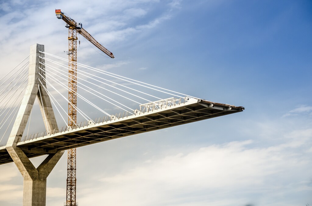 Un puente en construcción en Suiza.