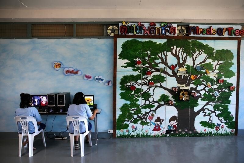 Women prisoners attend a computer class at Chiang Mai Women's Correctional Institute, in Chiang Mai, Thailand, January 24, 2018.