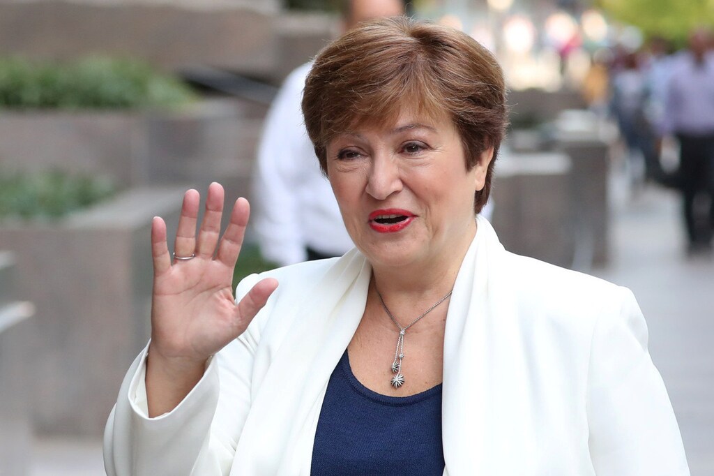 International Monetary Fund (IMF) Managing Director Kristalina Georgieva arrives for her first day in her new post at IMF headquarters in Washington, U.S. October 1, 2019. REUTERS/Jonathan Ernst - RC198C10D3A0