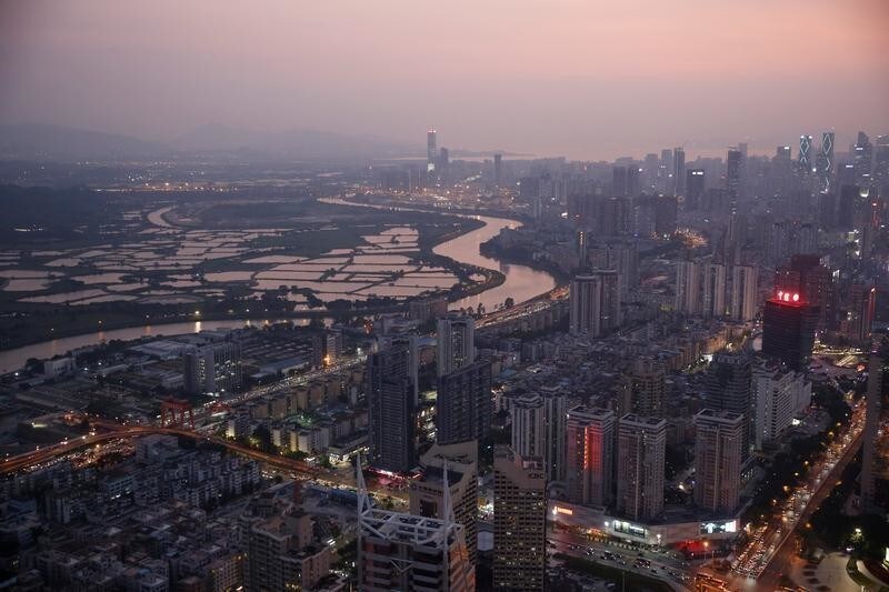 Shenzhen River, the border river that divides Hong Kong (left) and Shenzhen is seen from Shenzhen, China, October 22, 2019. REUTERS/Tyrone Siu SEARCH "HONG KONG-SHENZHEN BORDER" FOR THIS STORY. SEARCH "WIDER IMAGE" FOR ALL STORIES. TPX IMAGES OF THE DAY - RC28AE9FECES