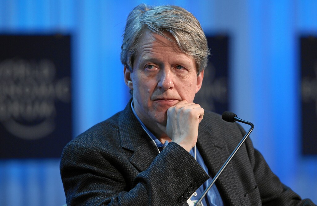 DAVOS/SWITZERLAND, 28JAN12 - Robert J. Shiller, Arthur M. Okun Professor of Economics, Yale University, USA is captured during the session 'Pundits, Professors and their Predictions' at the Annual Meeting 2012 of the World Economic Forum at the congress centre in Davos, Switzerland, January 28, 2012.Copyright by World Economic Forumswiss-image.ch/Photo by Moritz Hager