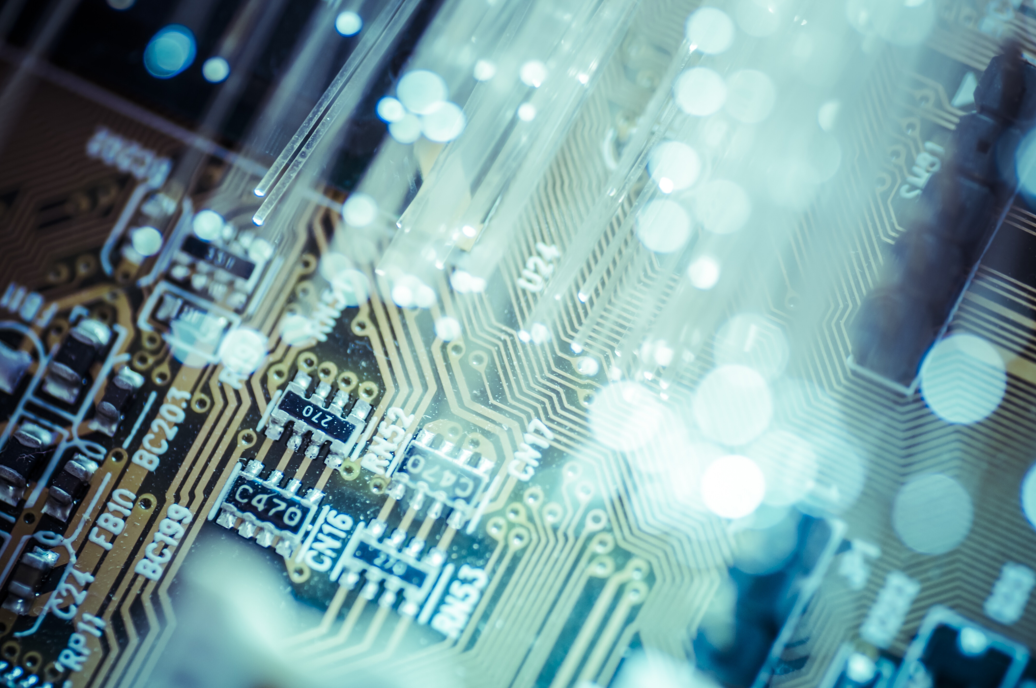close-up image of a microchip; semiconductor supply chain
