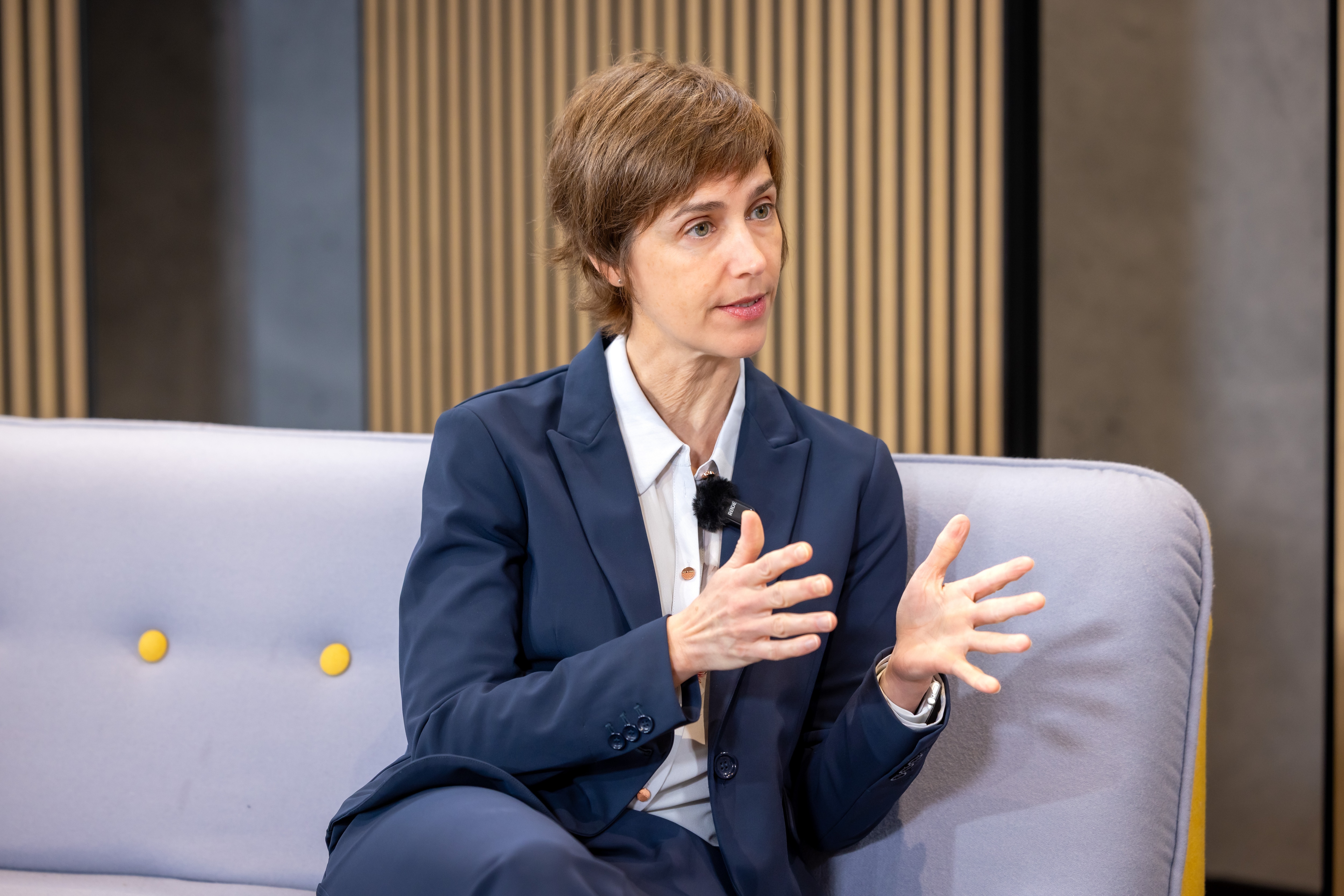 Interview with Dr Joelle Pineau, Cohere; at the Industry Strategy Meeting 2026 in Munich, Germany, on 16/3/2026 in the Siemens AG - Corporate Headquarters â Level 0 - Studio, Workshop.. Â©2026 World Economic Forum/Kamal Kimaoui