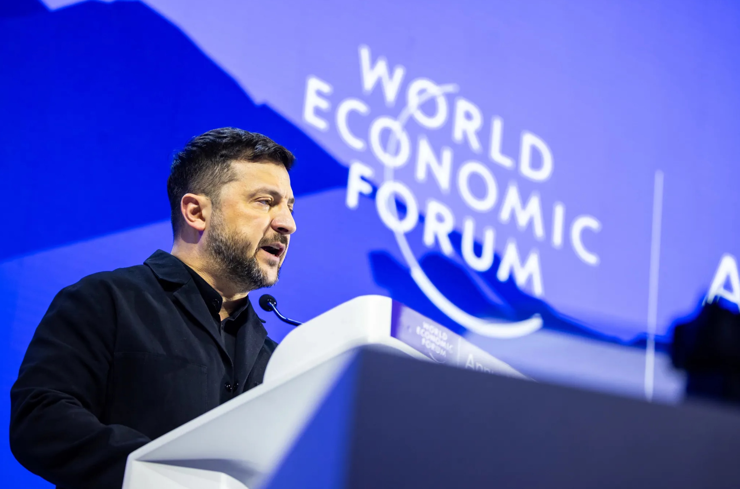Volodymyr Zelenskyy, President of Ukraine in Davos, Switzerland.