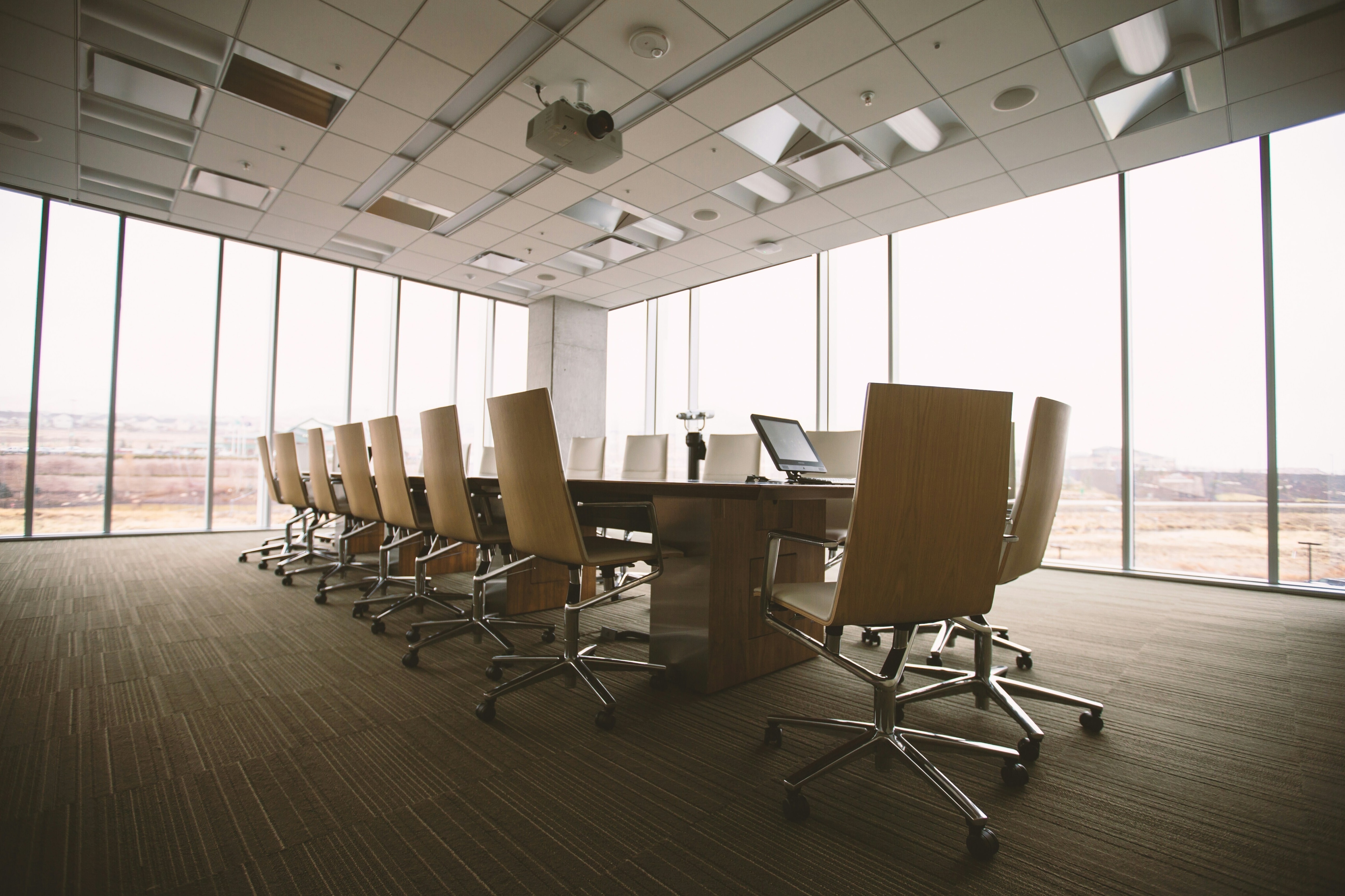 An empty boardroom.
