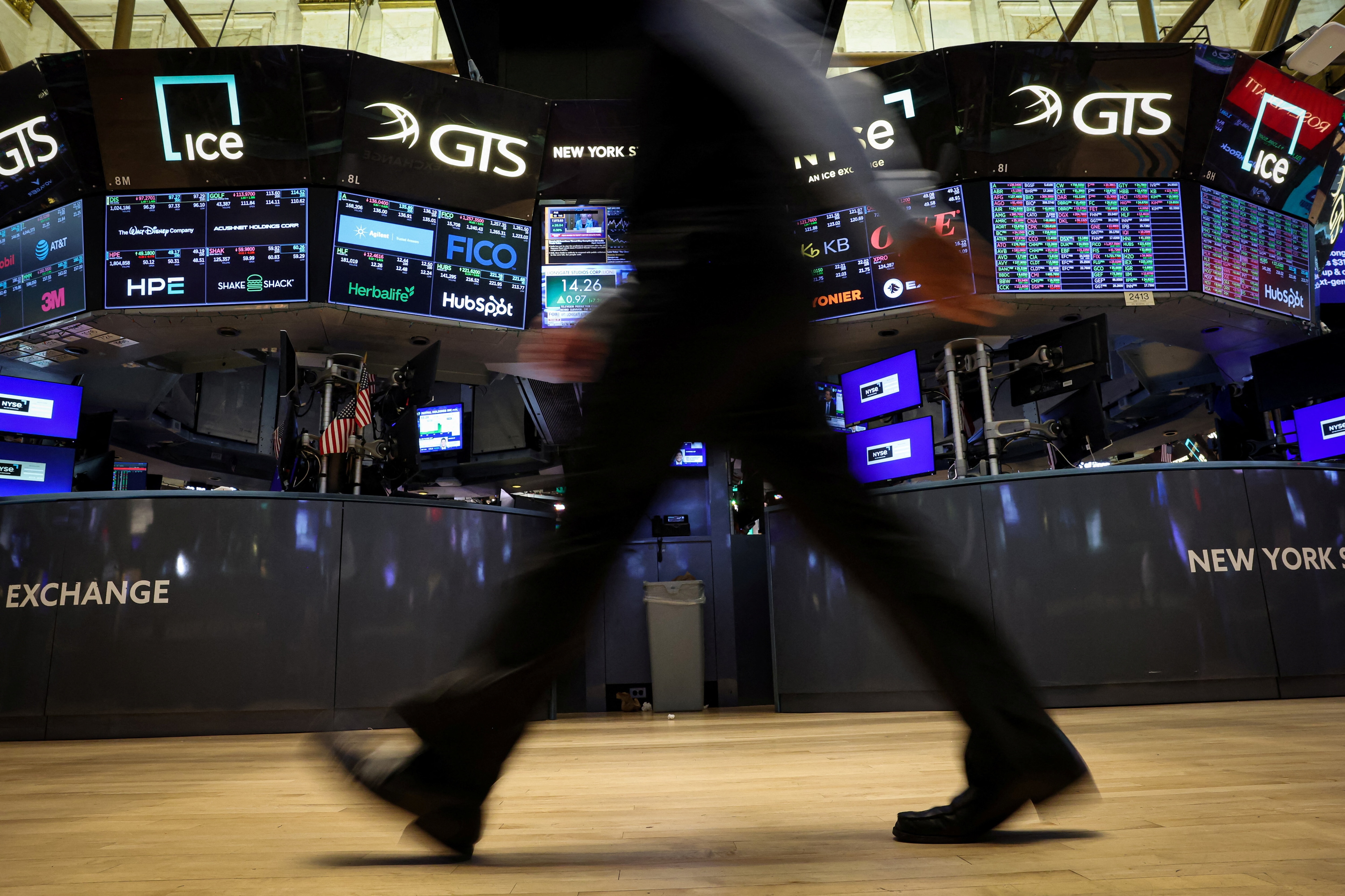 A trader works on the floor at the New York Stock Exchange (NYSE) in New York City, U.S., July 15, 2026.  REUTERS/Brendan McDermid