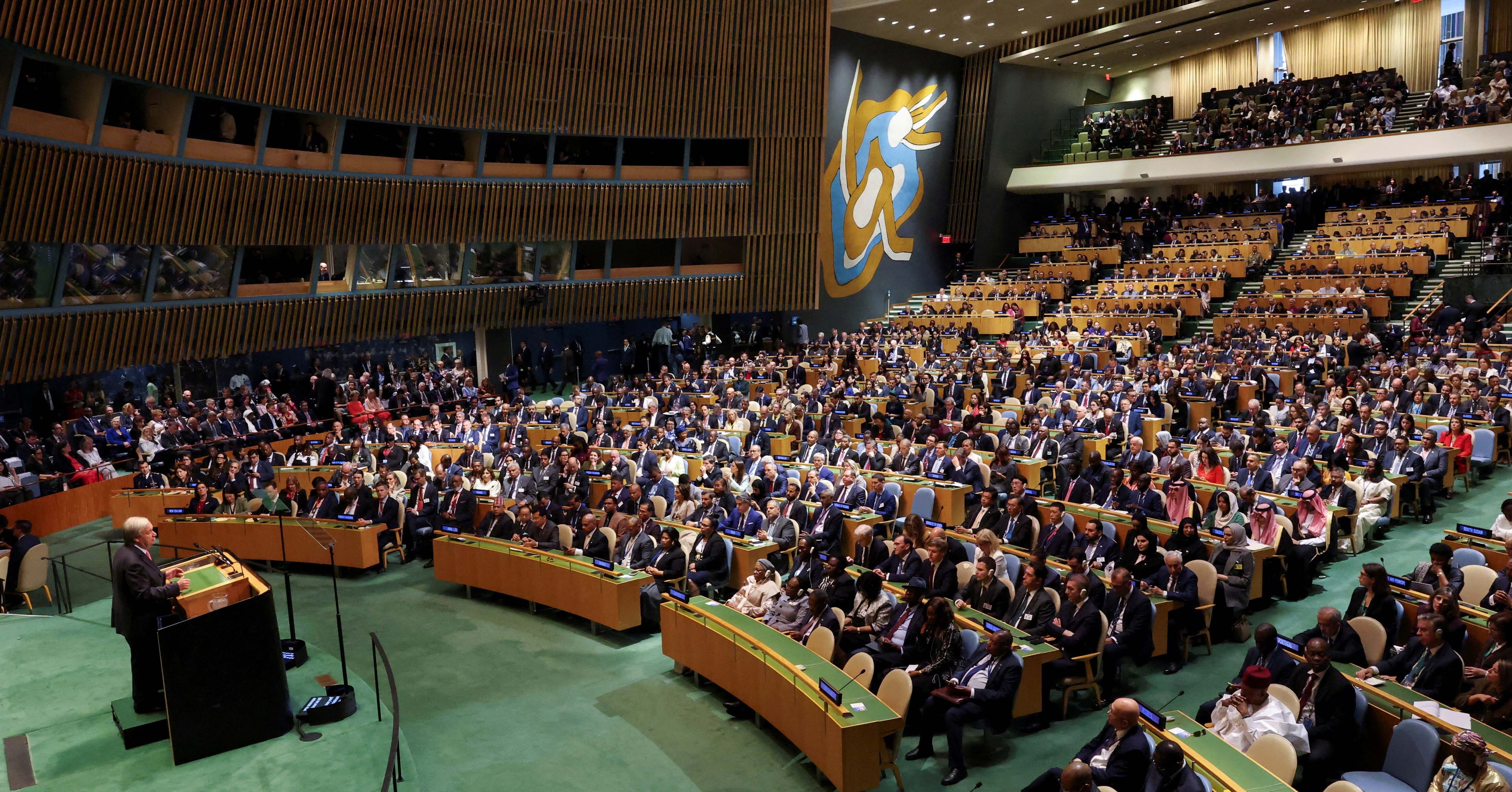 UN Secretary-General Antonio Guterres addresses the 81st United Nations General Assembly at UN headquarters in New York City, US, September 22, 2026.  REUTERS/BRENDAN MCDERMID/File Photo