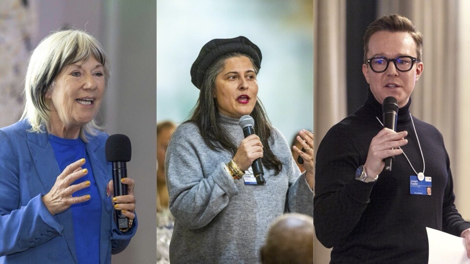 Jude Kelly, Sharmeen Obaid-Chinoy and Joseph Fowler take the mic at The Cultural Table, which aims to bridge business, policy and culture