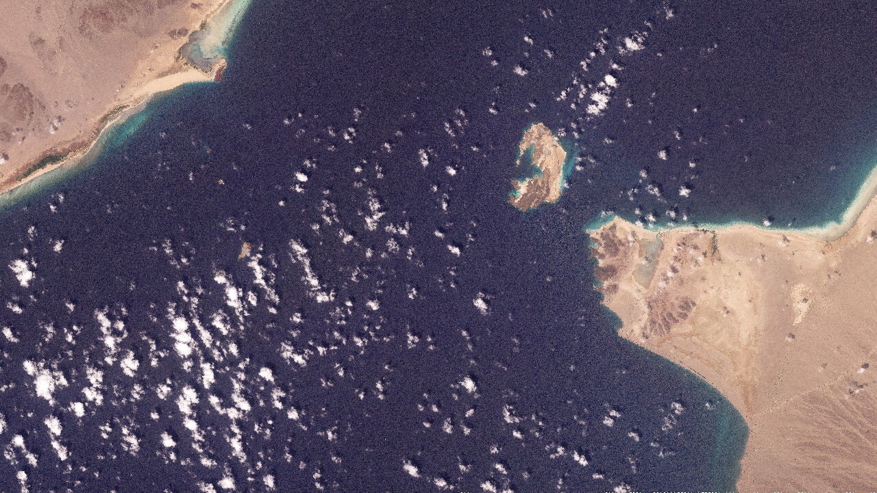 The Bab al-Mandab Strait.