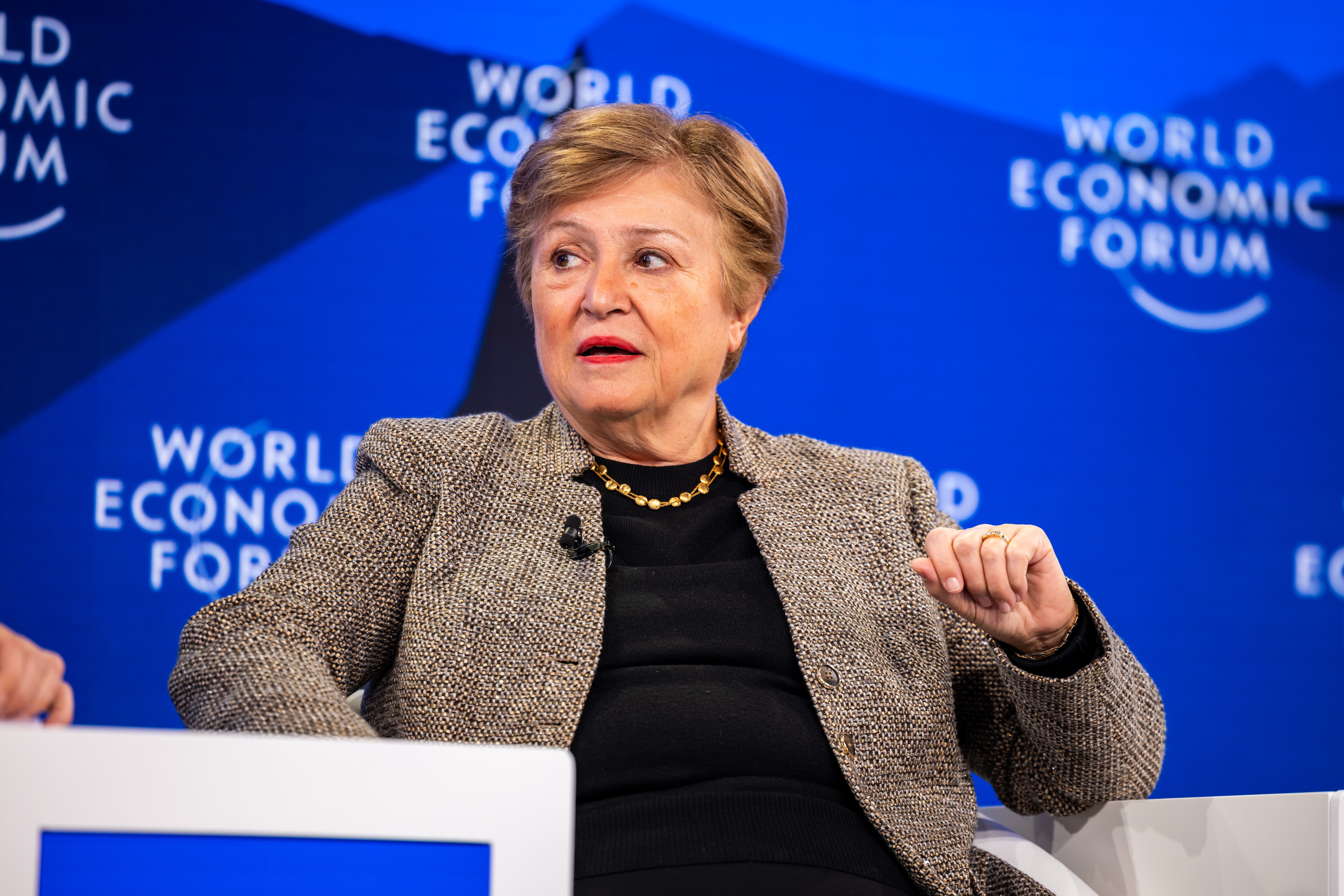 Kristalina Georgieva talking at Davos 2026.
