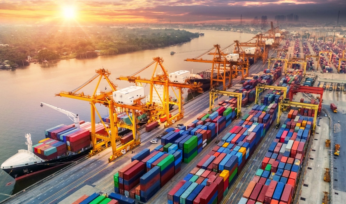 A port with cargo: Scope 3 emissions can make up the largest share of a company's carbon footprint
