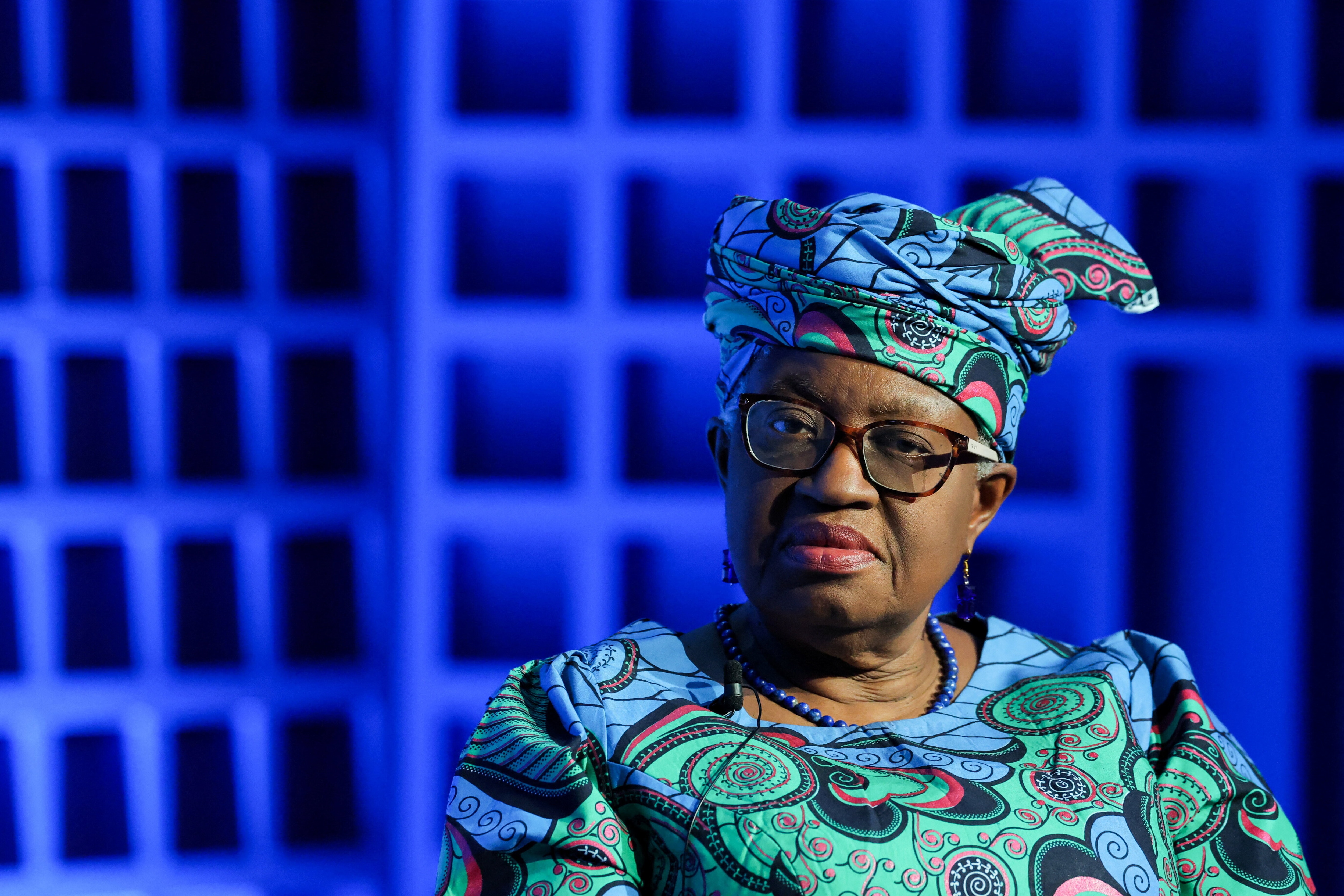 World Trade Organization (WTO) Director-General Ngozi Okonjo-Iweala attends the 56th annual World Economic Forum (WEF) meeting in Davos, Switzerland, January 22, 2026. REUTERS/Denis Balibouse